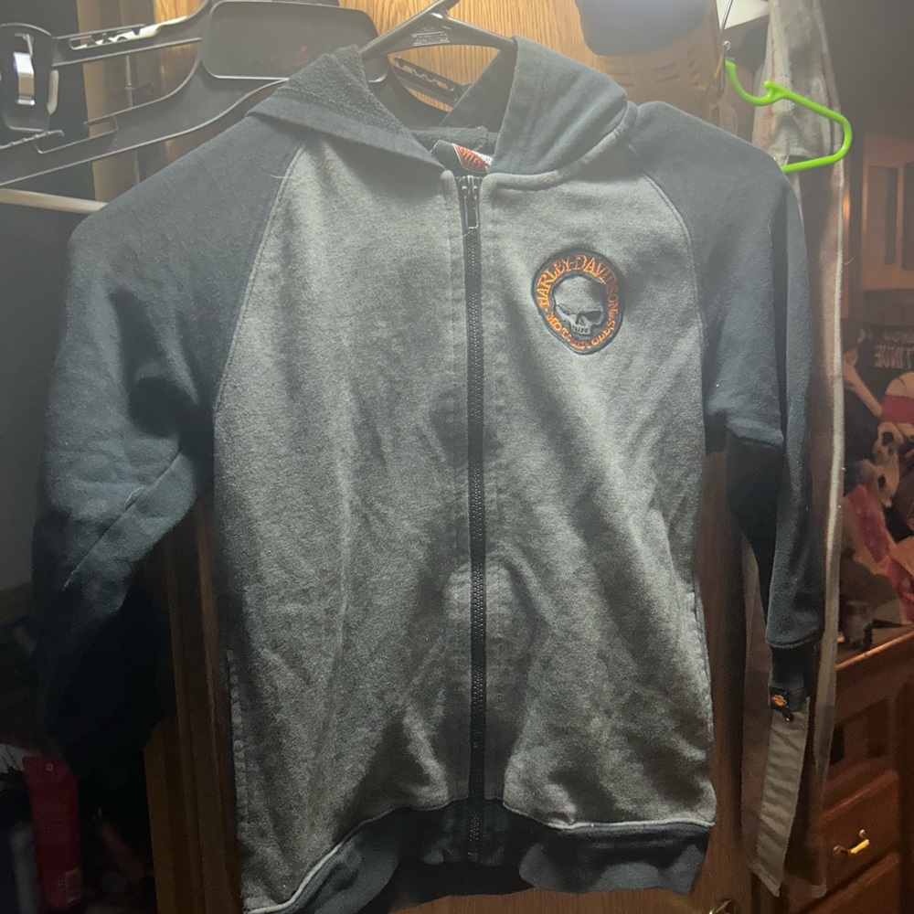 Harley-Davidson Kids Black and Gray Zip-Up Jacket